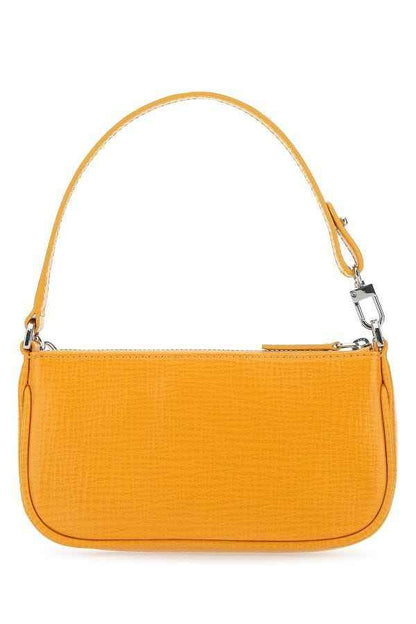 Orange Lizard Grain Leather Mini Shoulder Handbag